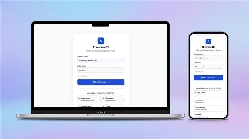Attentio Attendance System Mockup