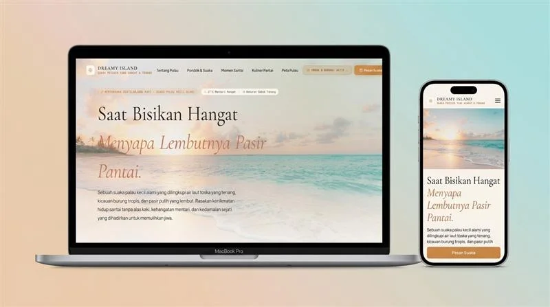 Dreamy Island Resort UI Mockup